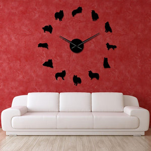 Wall Clocks - Sheltie Collie Sheltland Sheepdog Large Frameless DIY Wall Clock