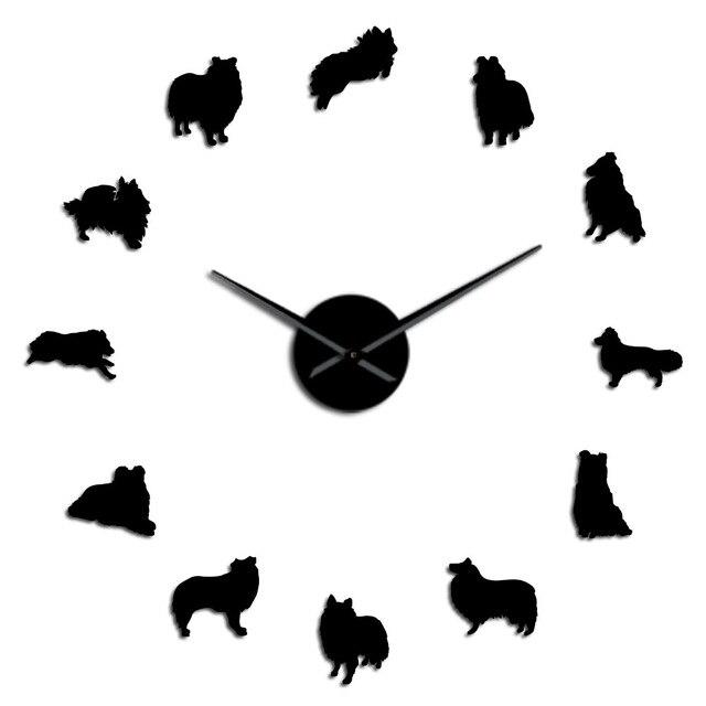 Wall Clocks - Sheltie Collie Sheltland Sheepdog Large Frameless DIY Wall Clock