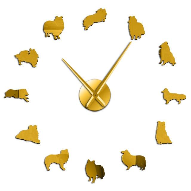 Wall Clocks - Sheltie Collie Sheltland Sheepdog Large Frameless DIY Wall Clock