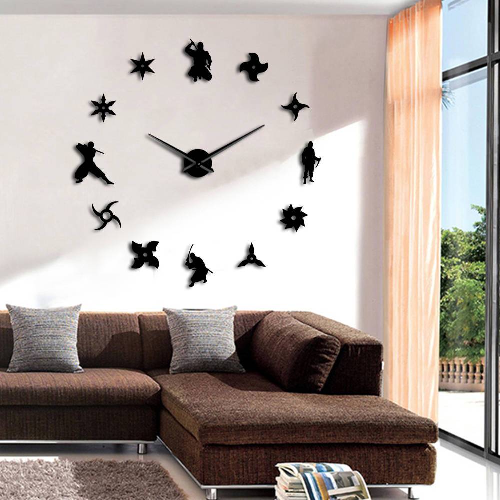 Wall Clocks - Shinobi Japanese Ninja Large Frameless DIY Wall Clock