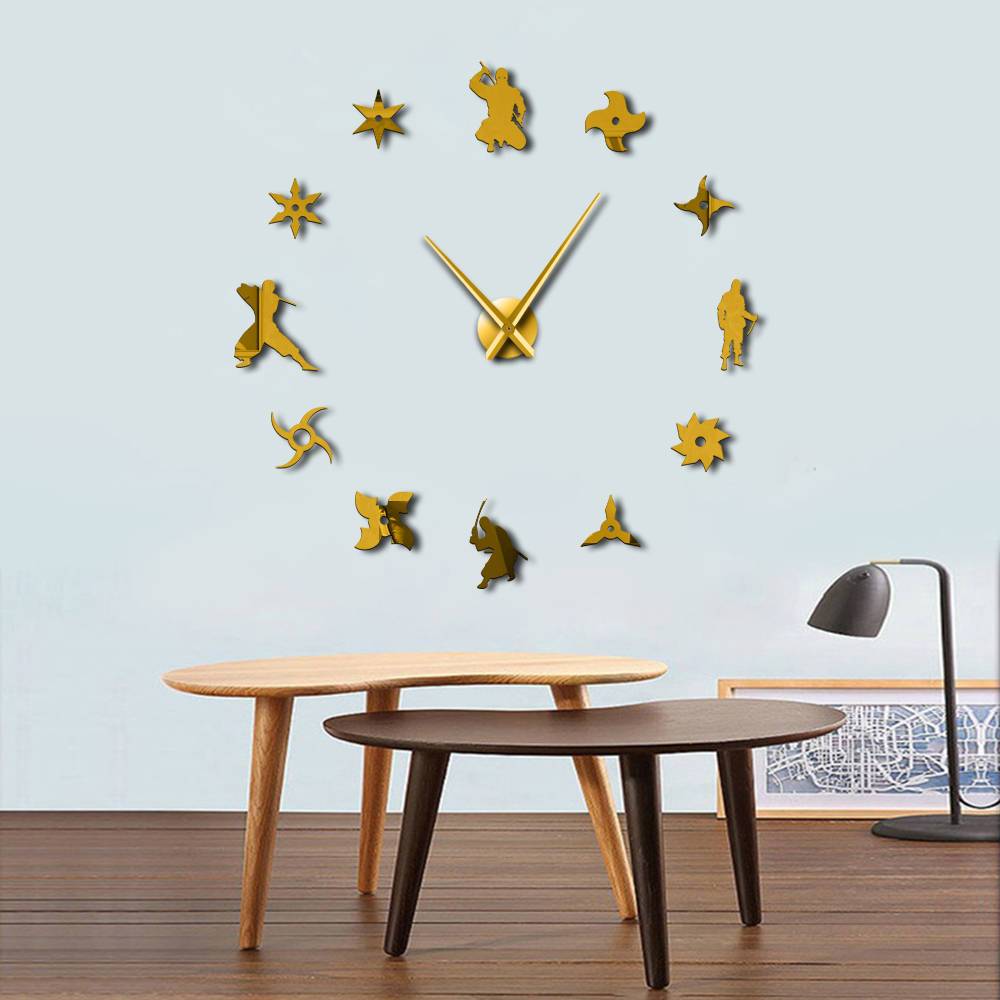 Wall Clocks - Shinobi Japanese Ninja Large Frameless DIY Wall Clock