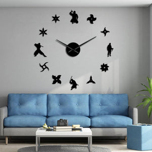 Wall Clocks - Shinobi Japanese Ninja Large Frameless DIY Wall Clock