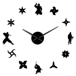 Wall Clocks - Shinobi Japanese Ninja Large Frameless DIY Wall Clock