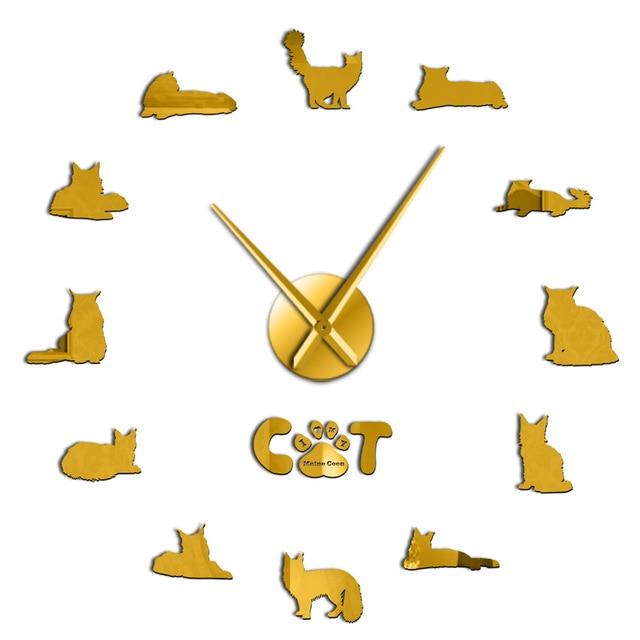 Wall Clocks - The Gentle Giant Maine Coon Large Frameless DIY Wall Clock