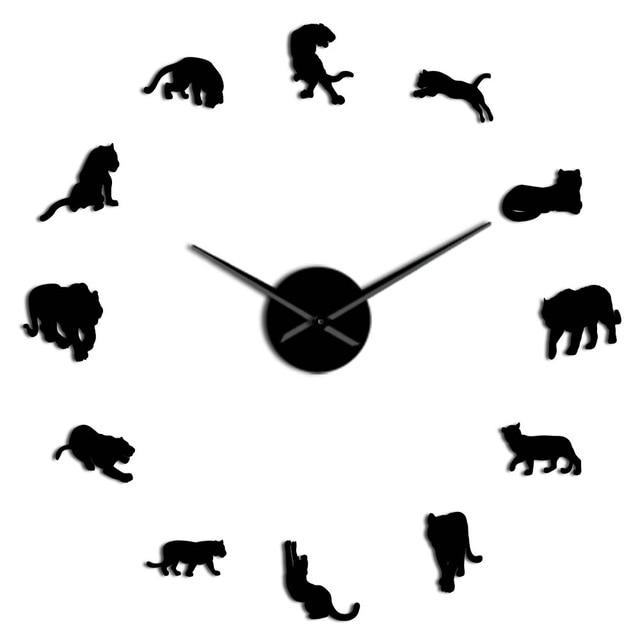 Wall Clocks - Tiger Wildlife Large Frameless DIY Wall Clock