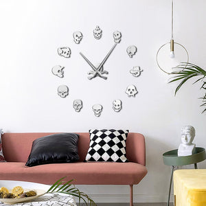 Wall Clocks - Various Skull Heads Skeleton Large Frameless DIY Wall Clock