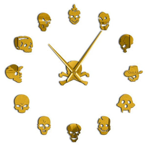 Wall Clocks - Various Skull Heads Skeleton Large Frameless DIY Wall Clock