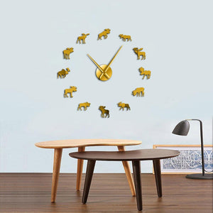 Wall Clocks - Wildlife Moose Nature Animal Large Frameless DIY Wall Clock