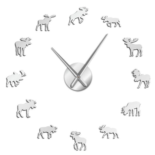 Wall Clocks - Wildlife Moose Nature Animal Large Frameless DIY Wall Clock