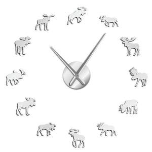 Wall Clocks - Wildlife Moose Nature Animal Large Frameless DIY Wall Clock