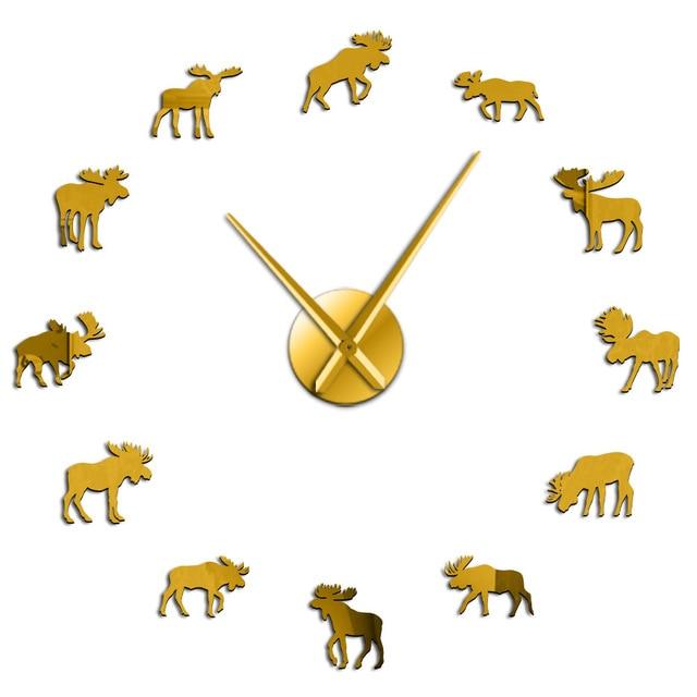 Wall Clocks - Wildlife Moose Nature Animal Large Frameless DIY Wall Clock