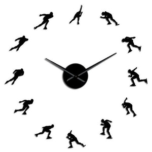 Winter Sport Ice Speed Skating Large Frameless DIY Wall Clock