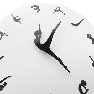 Yoga Postures Flexible Girl Moving Leg Wall Clock Watch