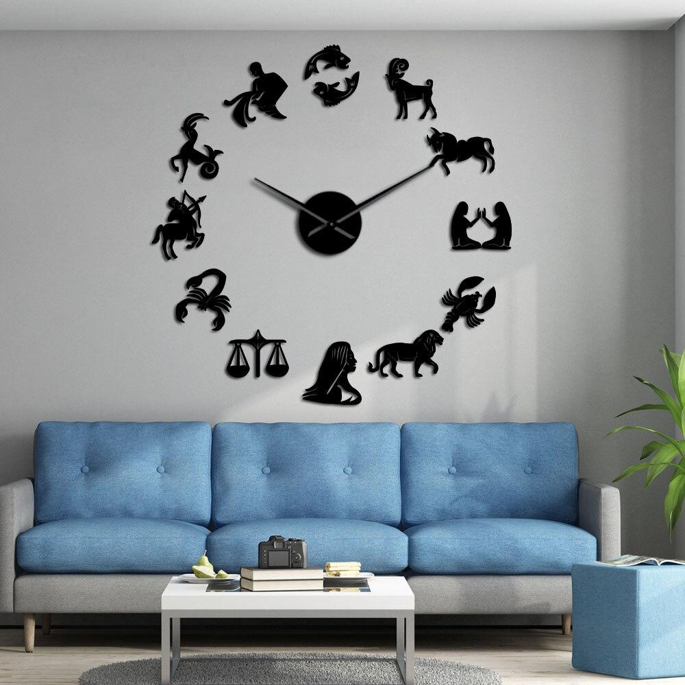 Wall Clocks - Zodiac Signs Constellation Large Frameless DIY Wall Clock Gift