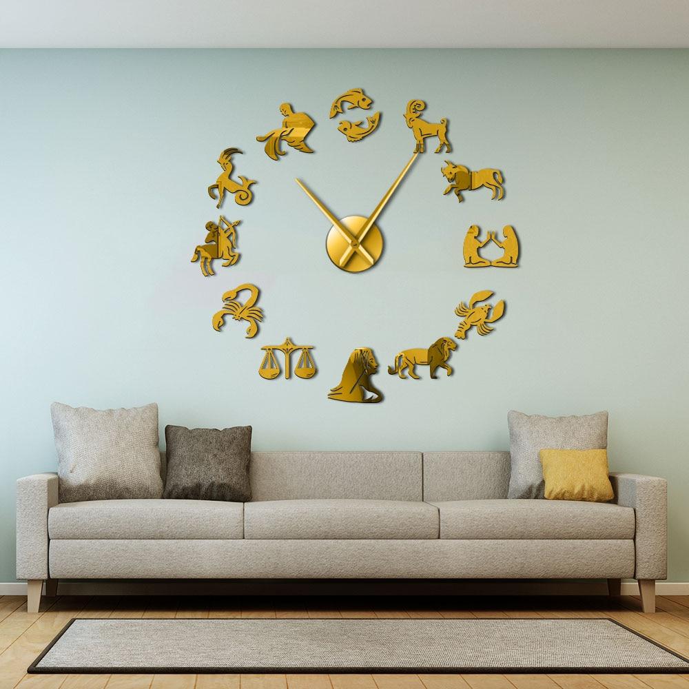 Wall Clocks - Zodiac Signs Constellation Large Frameless DIY Wall Clock Gift