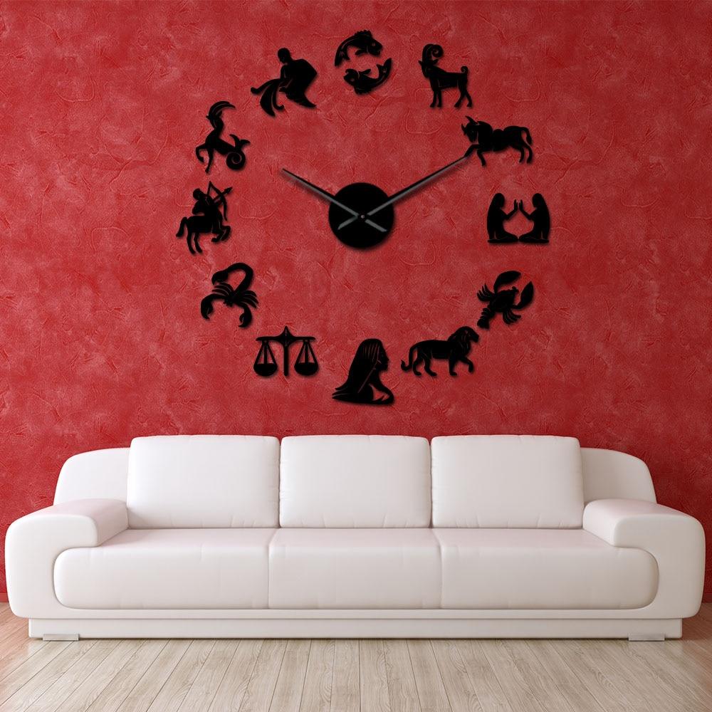 Wall Clocks - Zodiac Signs Constellation Large Frameless DIY Wall Clock Gift